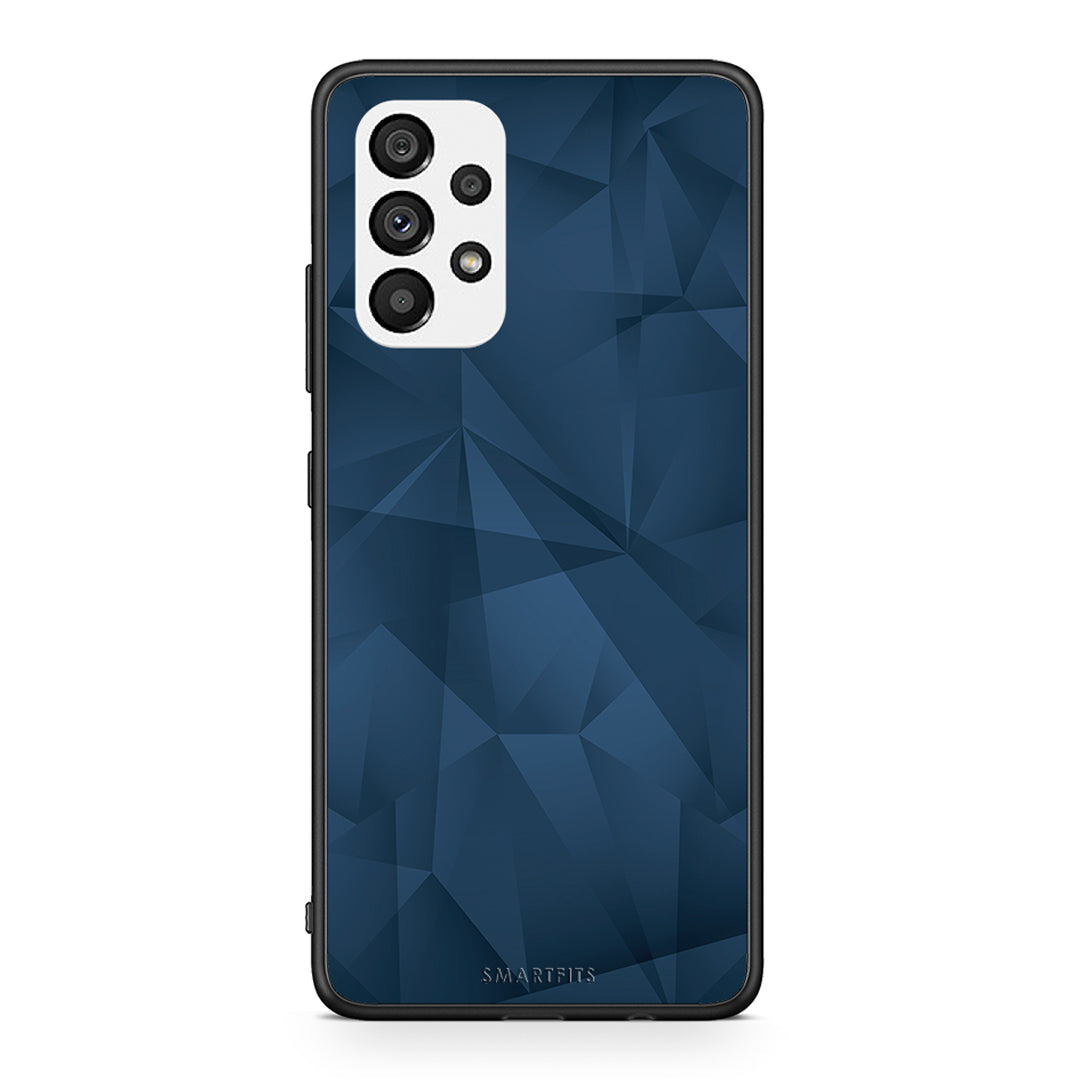 39 - Samsung A73 5G Blue Abstract Geometric case, cover, bumper