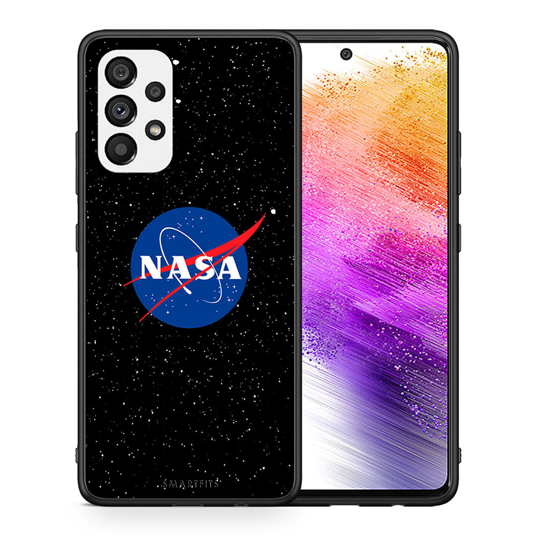 Θήκη Samsung A73 5G NASA PopArt από τη Smartfits με σχέδιο στο πίσω μέρος και μαύρο περίβλημα | Samsung A73 5G NASA PopArt case with colorful back and black bezels