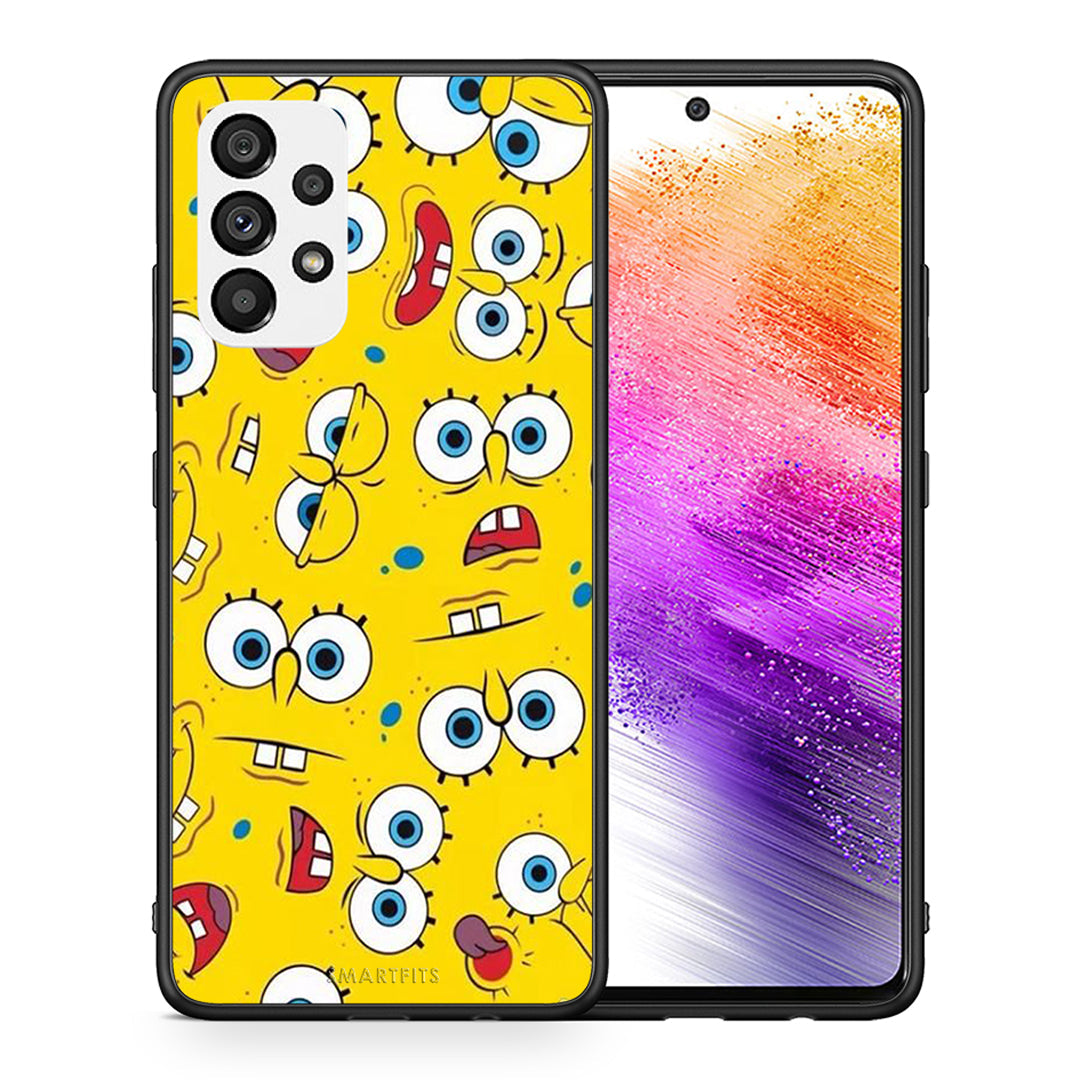 Θήκη Samsung A73 5G Sponge PopArt από τη Smartfits με σχέδιο στο πίσω μέρος και μαύρο περίβλημα | Samsung A73 5G Sponge PopArt case with colorful back and black bezels