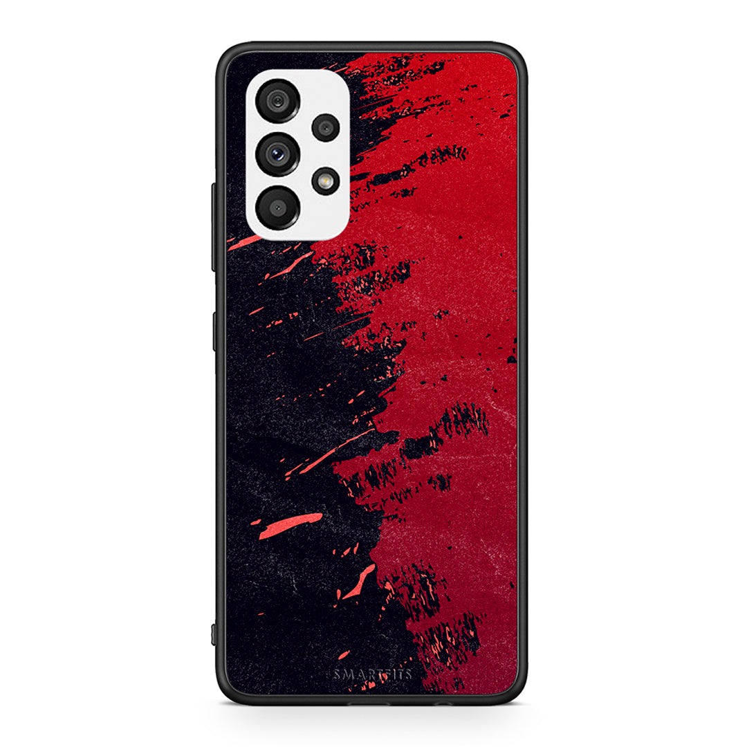 Samsung A73 5G Red Paint Θήκη Αγίου Βαλεντίνου από τη Smartfits με σχέδιο στο πίσω μέρος και μαύρο περίβλημα | Smartphone case with colorful back and black bezels by Smartfits