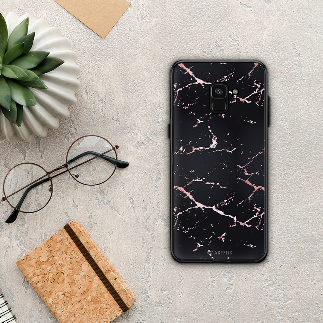 Marble Black Rosegold - Samsung Galaxy A8 θήκη