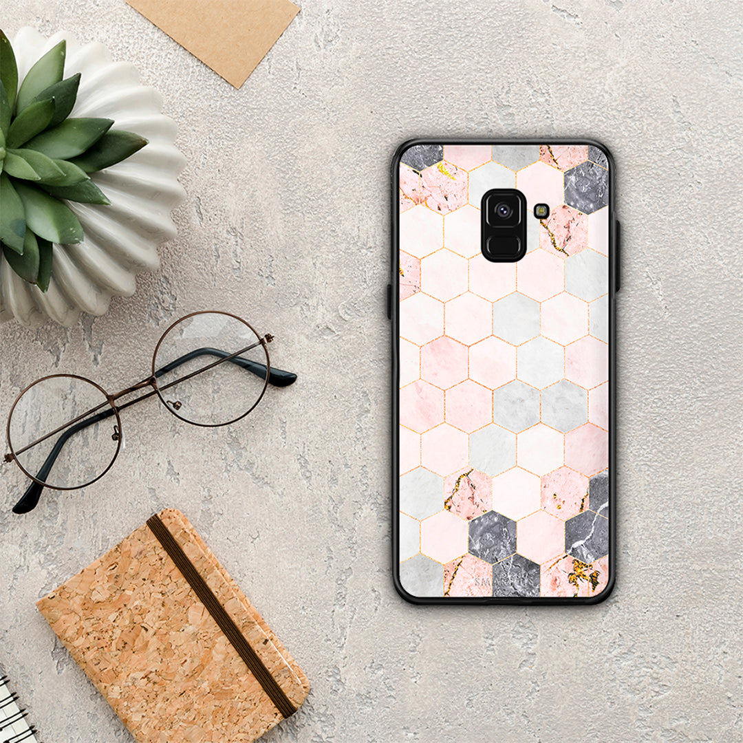 Marble Hexagon Pink - Samsung Galaxy A8 θήκη