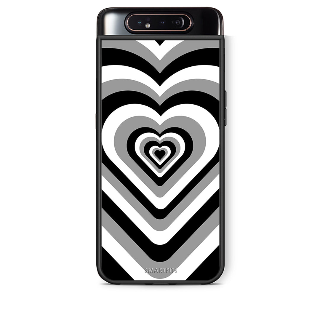 Samsung A80 Black Hearts θήκη από τη Smartfits με σχέδιο στο πίσω μέρος και μαύρο περίβλημα | Smartphone case with colorful back and black bezels by Smartfits