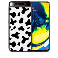 Thumbnail for Θήκη Samsung A80 Cow Print από τη Smartfits με σχέδιο στο πίσω μέρος και μαύρο περίβλημα | Samsung A80 Cow Print case with colorful back and black bezels