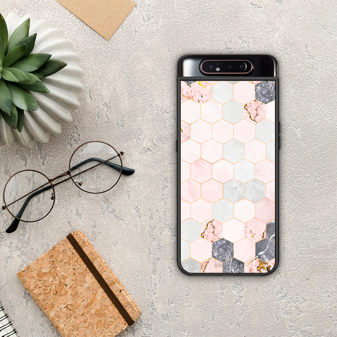 Marble Hexagon Pink - Samsung Galaxy A80 θήκη