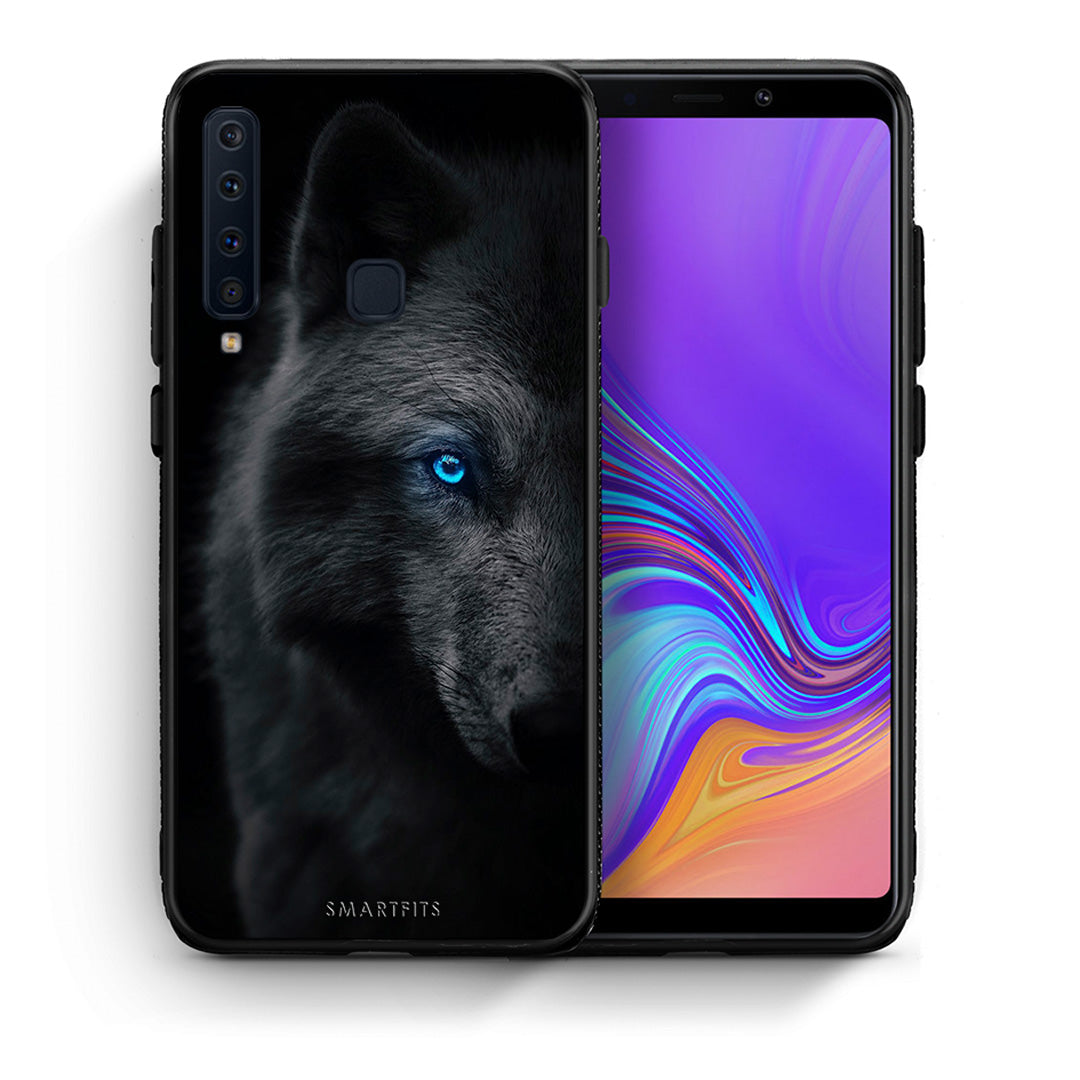 Θήκη Samsung A9 Dark Wolf από τη Smartfits με σχέδιο στο πίσω μέρος και μαύρο περίβλημα | Samsung A9 Dark Wolf case with colorful back and black bezels