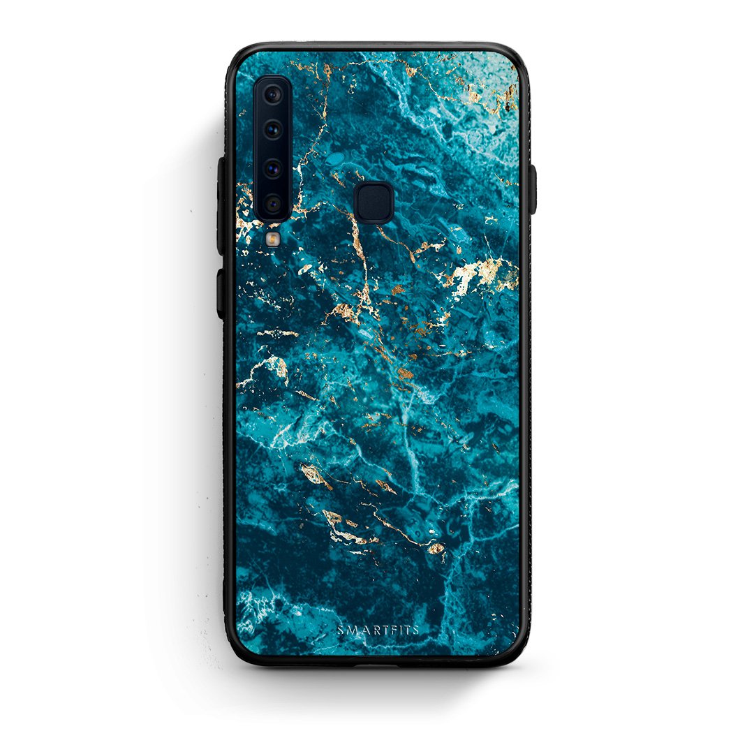 samsung a9 Marble Blue θήκη από τη Smartfits με σχέδιο στο πίσω μέρος και μαύρο περίβλημα | Smartphone case with colorful back and black bezels by Smartfits