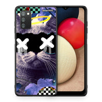 Thumbnail for Θήκη Samsung A02s Cat Collage από τη Smartfits με σχέδιο στο πίσω μέρος και μαύρο περίβλημα | Samsung A02s Cat Collage case with colorful back and black bezels