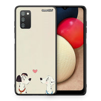 Thumbnail for Θήκη Samsung A02s Dalmatians Love από τη Smartfits με σχέδιο στο πίσω μέρος και μαύρο περίβλημα | Samsung A02s Dalmatians Love case with colorful back and black bezels