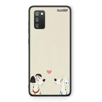 Thumbnail for Samsung A02s Dalmatians Love θήκη από τη Smartfits με σχέδιο στο πίσω μέρος και μαύρο περίβλημα | Smartphone case with colorful back and black bezels by Smartfits