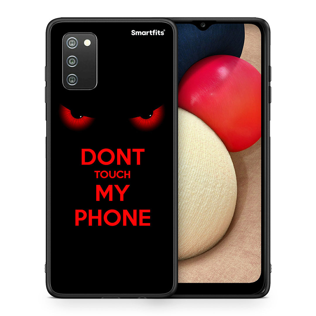 Θήκη Samsung A02s Touch My Phone από τη Smartfits με σχέδιο στο πίσω μέρος και μαύρο περίβλημα | Samsung A02s Touch My Phone case with colorful back and black bezels