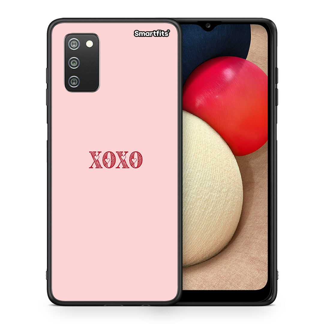 Θήκη Samsung A02s XOXO Love από τη Smartfits με σχέδιο στο πίσω μέρος και μαύρο περίβλημα | Samsung A02s XOXO Love case with colorful back and black bezels