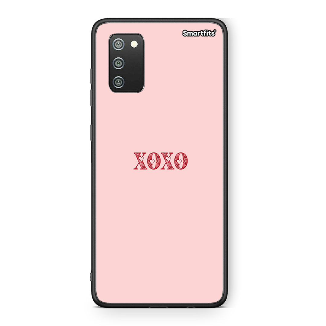 Samsung A02s XOXO Love θήκη από τη Smartfits με σχέδιο στο πίσω μέρος και μαύρο περίβλημα | Smartphone case with colorful back and black bezels by Smartfits
