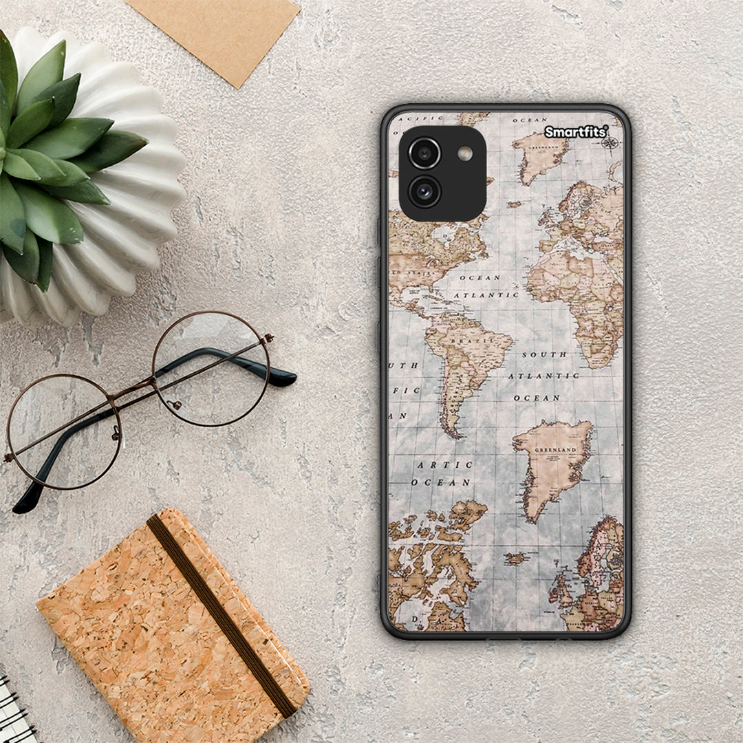 World Map - Samsung Galaxy A03 θήκη