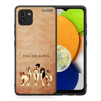 Thumbnail for Θήκη Samsung A03 You Go Girl από τη Smartfits με σχέδιο στο πίσω μέρος και μαύρο περίβλημα | Samsung A03 You Go Girl case with colorful back and black bezels