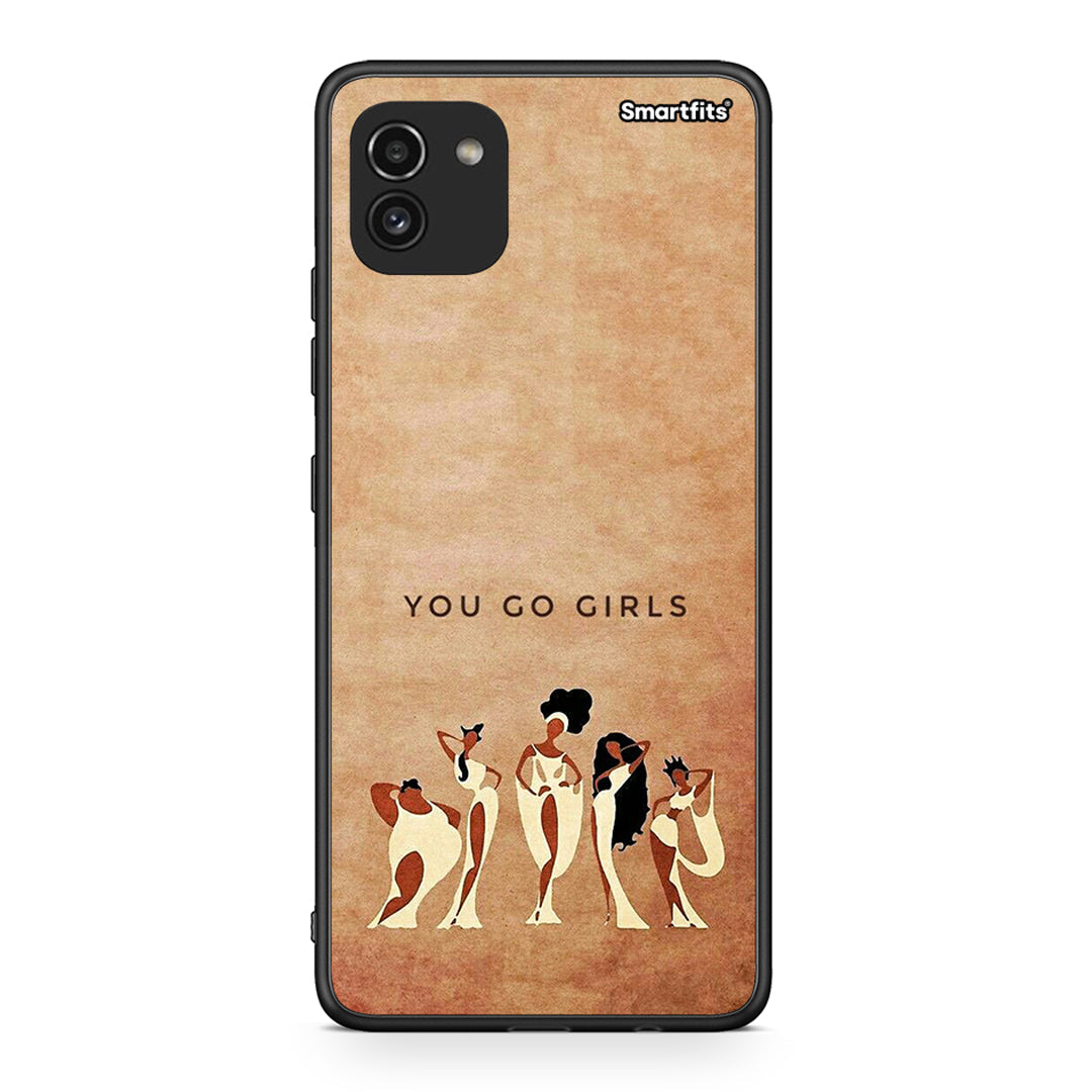Samsung A03 You Go Girl θήκη από τη Smartfits με σχέδιο στο πίσω μέρος και μαύρο περίβλημα | Smartphone case with colorful back and black bezels by Smartfits