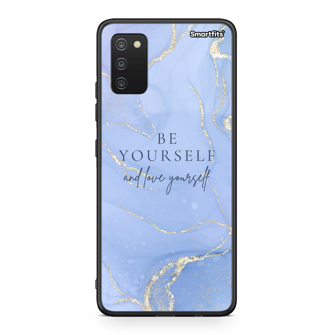 Samsung A03s Be Yourself θήκη από τη Smartfits με σχέδιο στο πίσω μέρος και μαύρο περίβλημα | Smartphone case with colorful back and black bezels by Smartfits