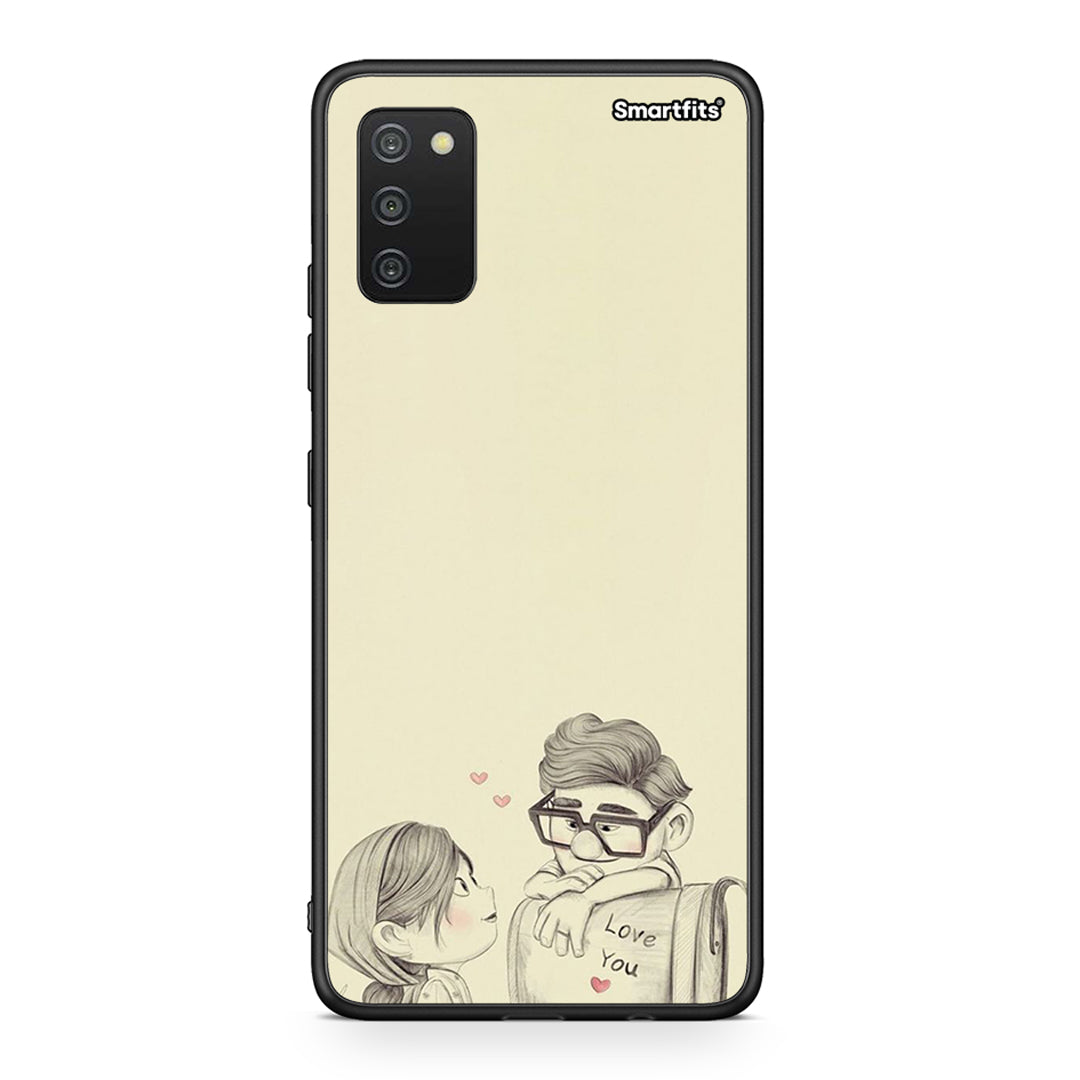 Samsung A03s Carl And Ellie θήκη από τη Smartfits με σχέδιο στο πίσω μέρος και μαύρο περίβλημα | Smartphone case with colorful back and black bezels by Smartfits