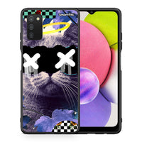 Thumbnail for Θήκη Samsung A03s Cat Collage από τη Smartfits με σχέδιο στο πίσω μέρος και μαύρο περίβλημα | Samsung A03s Cat Collage case with colorful back and black bezels