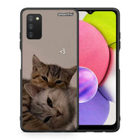 Thumbnail for Θήκη Samsung A03s Cats In Love από τη Smartfits με σχέδιο στο πίσω μέρος και μαύρο περίβλημα | Samsung A03s Cats In Love case with colorful back and black bezels