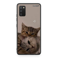 Thumbnail for Samsung A03s Cats In Love θήκη από τη Smartfits με σχέδιο στο πίσω μέρος και μαύρο περίβλημα | Smartphone case with colorful back and black bezels by Smartfits