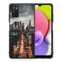 Thumbnail for Θήκη Samsung A03s City Lights από τη Smartfits με σχέδιο στο πίσω μέρος και μαύρο περίβλημα | Samsung A03s City Lights case with colorful back and black bezels