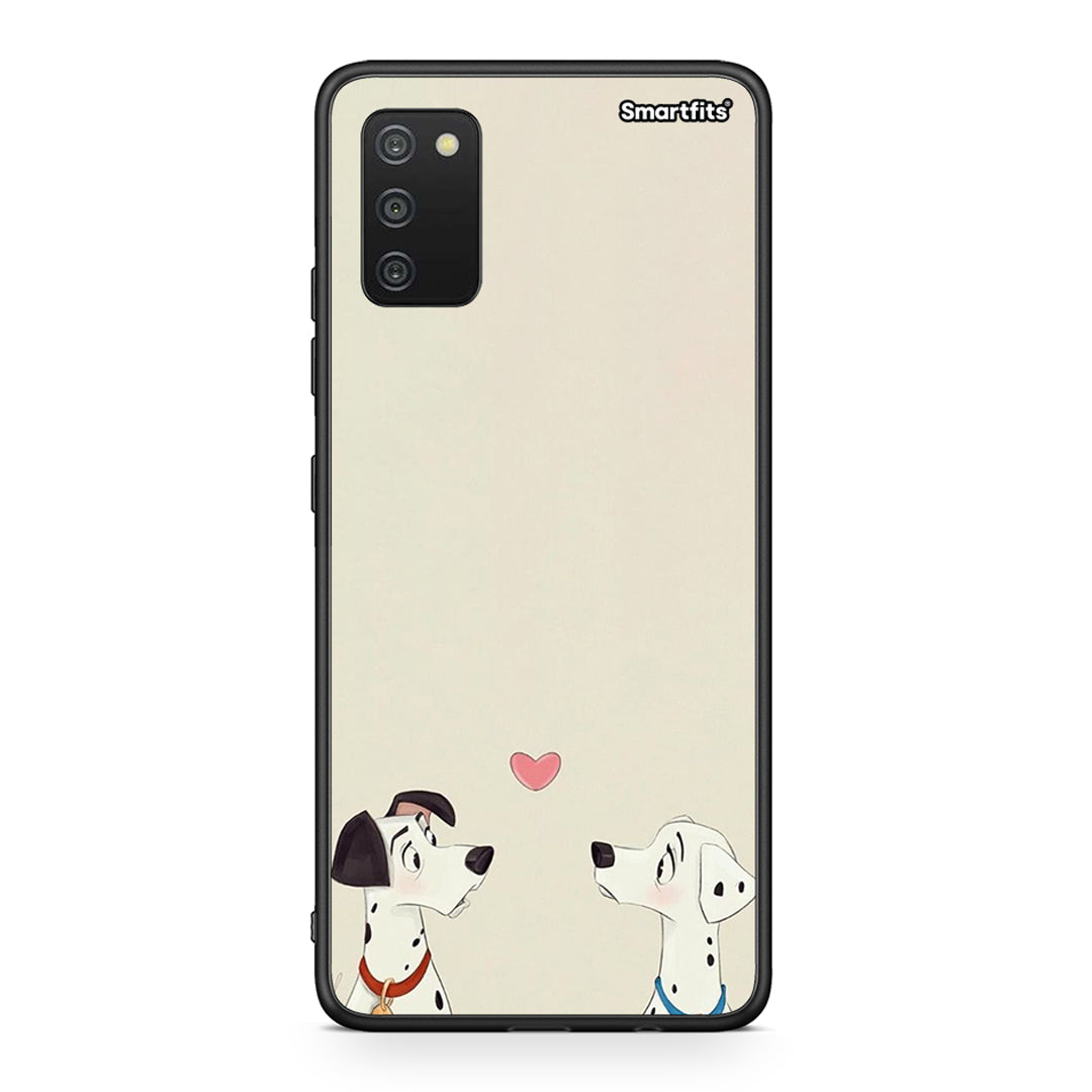 Samsung A03s Dalmatians Love θήκη από τη Smartfits με σχέδιο στο πίσω μέρος και μαύρο περίβλημα | Smartphone case with colorful back and black bezels by Smartfits