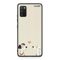 Thumbnail for Samsung A03s Dalmatians Love θήκη από τη Smartfits με σχέδιο στο πίσω μέρος και μαύρο περίβλημα | Smartphone case with colorful back and black bezels by Smartfits