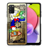 Thumbnail for Θήκη Samsung A03s Duck Money από τη Smartfits με σχέδιο στο πίσω μέρος και μαύρο περίβλημα | Samsung A03s Duck Money case with colorful back and black bezels
