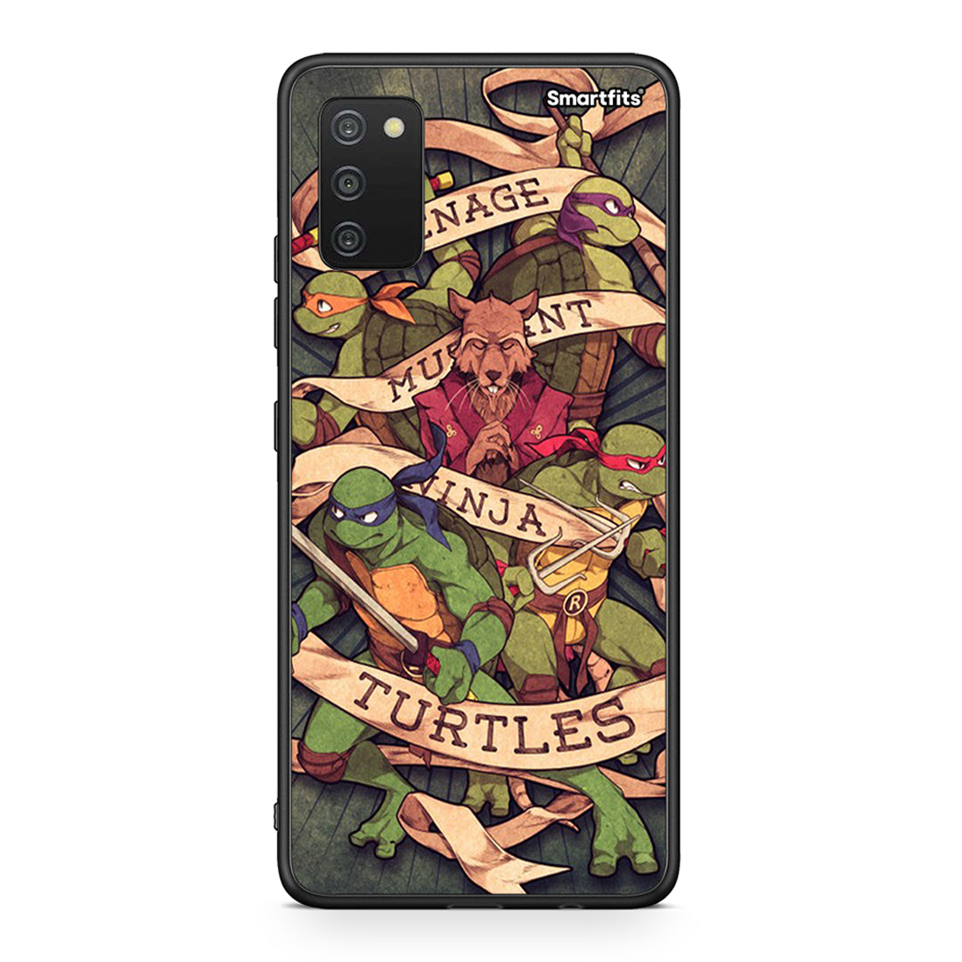 Samsung A03s Ninja Turtles θήκη από τη Smartfits με σχέδιο στο πίσω μέρος και μαύρο περίβλημα | Smartphone case with colorful back and black bezels by Smartfits