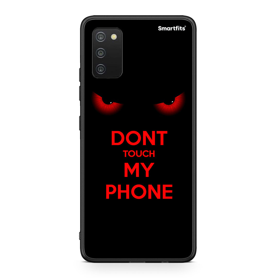 Samsung A03s Touch My Phone θήκη από τη Smartfits με σχέδιο στο πίσω μέρος και μαύρο περίβλημα | Smartphone case with colorful back and black bezels by Smartfits