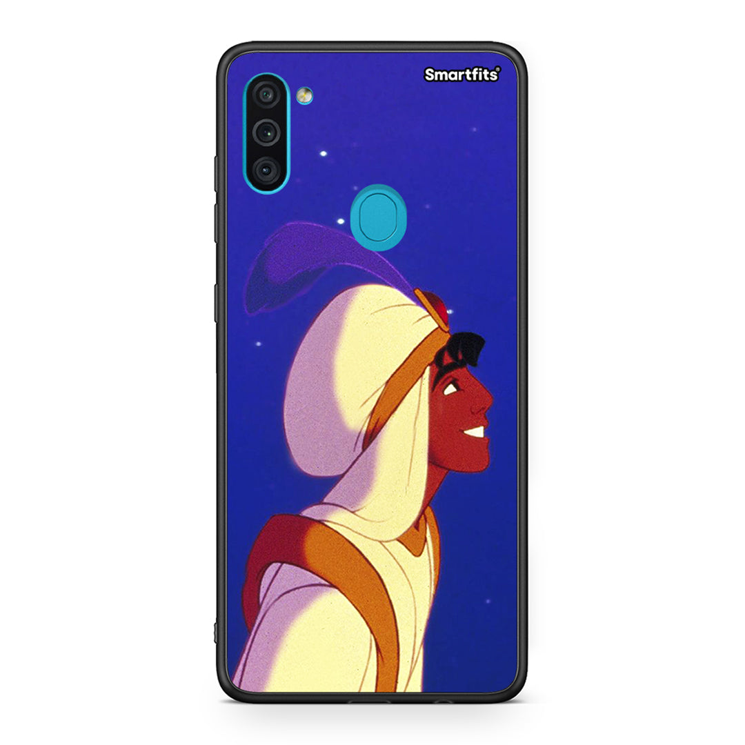 Samsung A11/M11 Alladin And Jasmine Love 1 θήκη από τη Smartfits με σχέδιο στο πίσω μέρος και μαύρο περίβλημα | Smartphone case with colorful back and black bezels by Smartfits