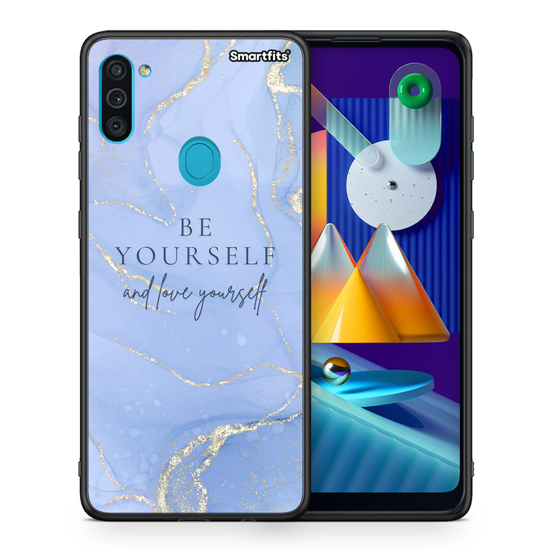 Θήκη Samsung A11/M11 Be Yourself από τη Smartfits με σχέδιο στο πίσω μέρος και μαύρο περίβλημα | Samsung A11/M11 Be Yourself case with colorful back and black bezels