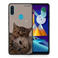Thumbnail for Θήκη Samsung A11 / M11 Cats In Love από τη Smartfits με σχέδιο στο πίσω μέρος και μαύρο περίβλημα | Samsung A11 / M11 Cats In Love case with colorful back and black bezels