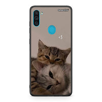Thumbnail for Samsung A11 / M11 Cats In Love Θήκη από τη Smartfits με σχέδιο στο πίσω μέρος και μαύρο περίβλημα | Smartphone case with colorful back and black bezels by Smartfits