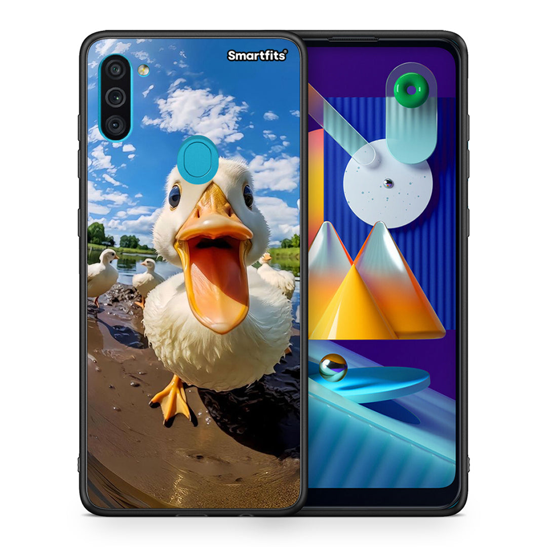 Θήκη Samsung A11/M11 Duck Face από τη Smartfits με σχέδιο στο πίσω μέρος και μαύρο περίβλημα | Samsung A11/M11 Duck Face case with colorful back and black bezels