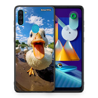 Thumbnail for Θήκη Samsung A11/M11 Duck Face από τη Smartfits με σχέδιο στο πίσω μέρος και μαύρο περίβλημα | Samsung A11/M11 Duck Face case with colorful back and black bezels