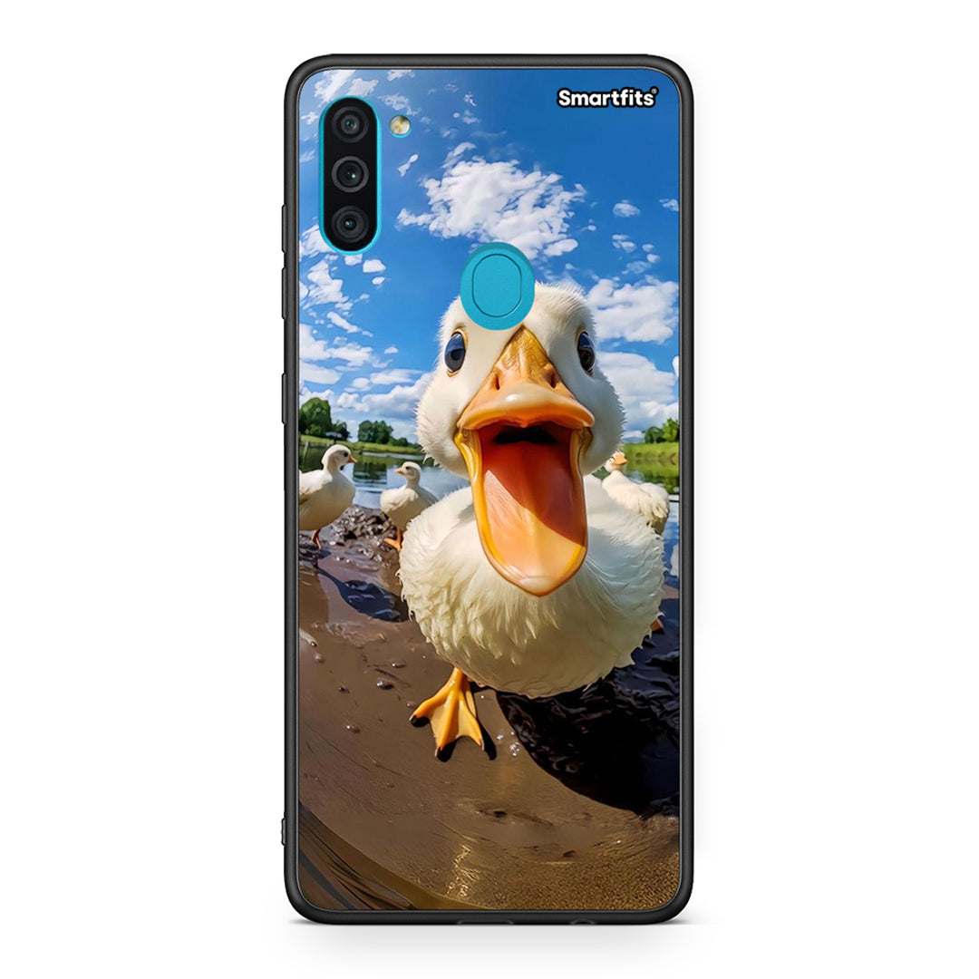 Samsung A11/M11 Duck Face θήκη από τη Smartfits με σχέδιο στο πίσω μέρος και μαύρο περίβλημα | Smartphone case with colorful back and black bezels by Smartfits