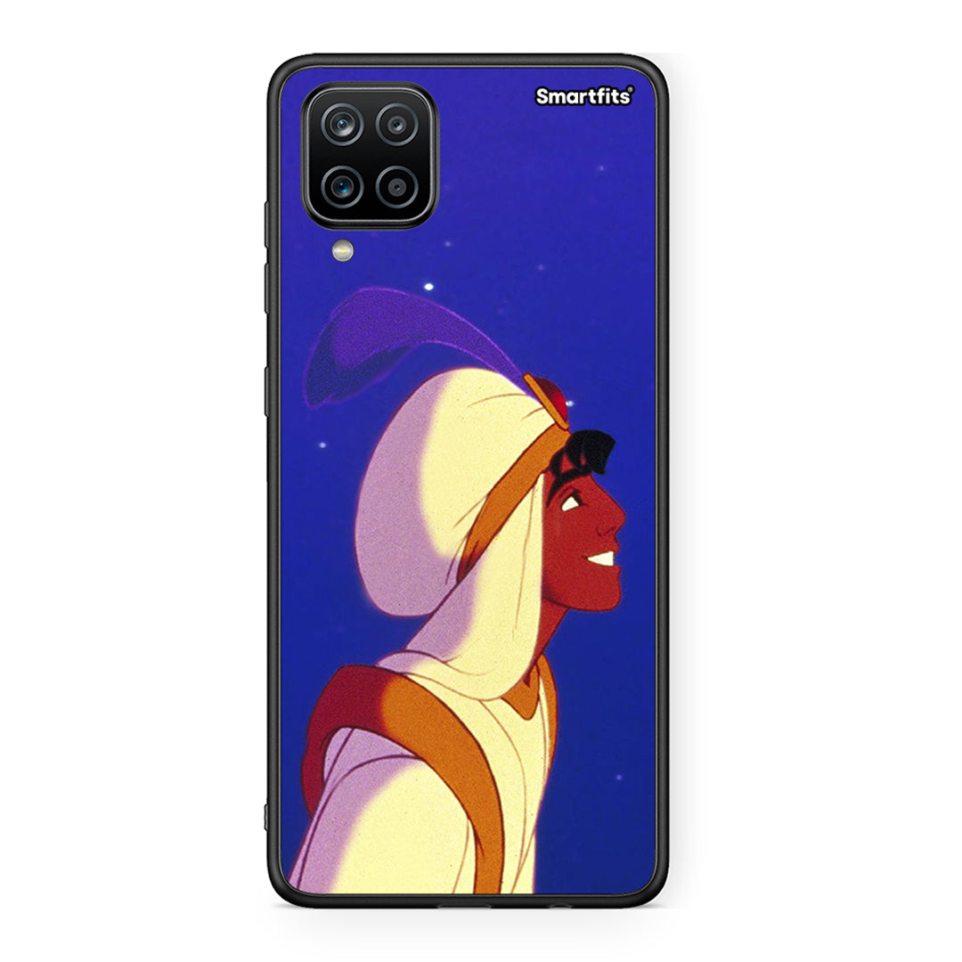 Samsung A12 Alladin And Jasmine Love 1 θήκη από τη Smartfits με σχέδιο στο πίσω μέρος και μαύρο περίβλημα | Smartphone case with colorful back and black bezels by Smartfits