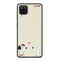 Thumbnail for Samsung A12 Dalmatians Love θήκη από τη Smartfits με σχέδιο στο πίσω μέρος και μαύρο περίβλημα | Smartphone case with colorful back and black bezels by Smartfits