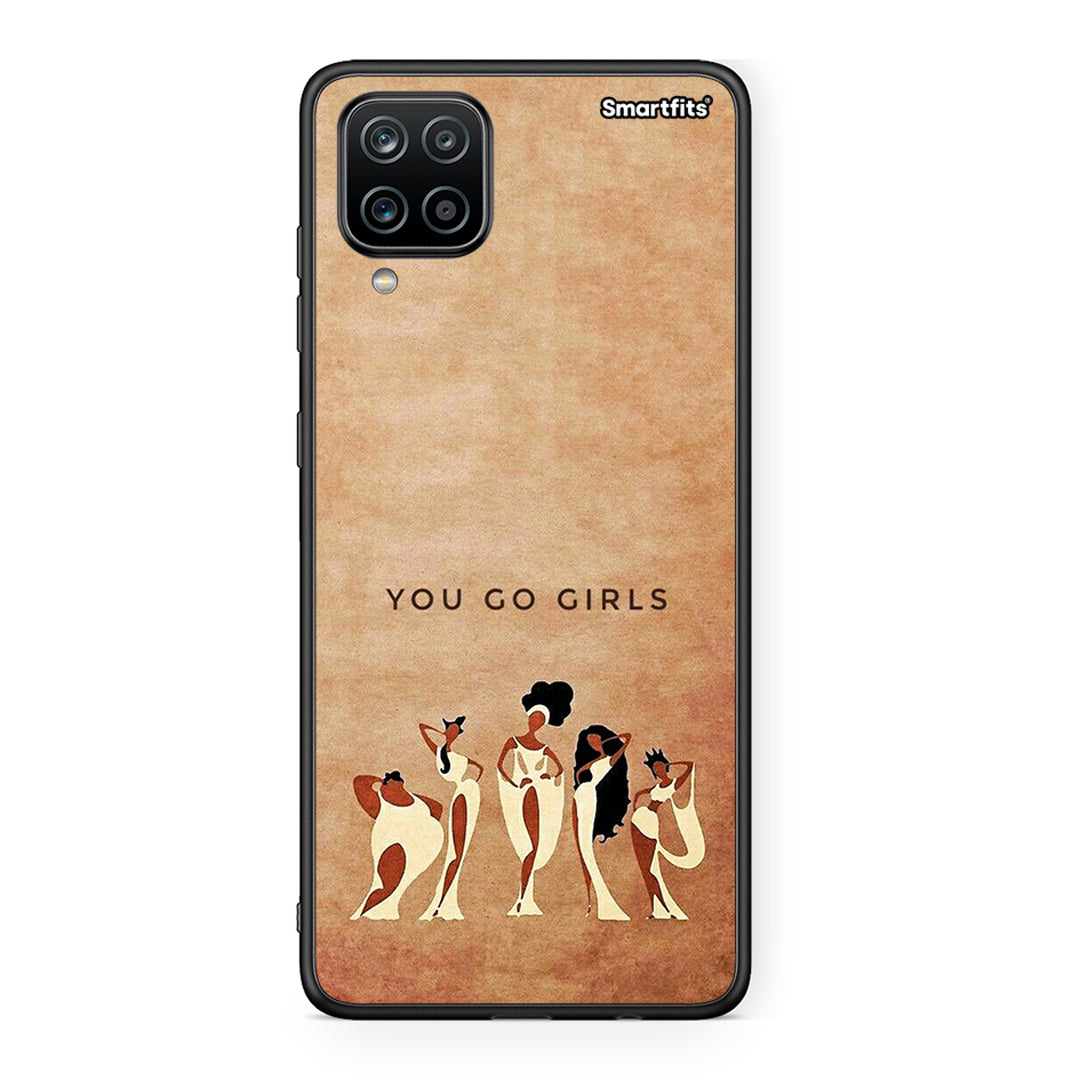 Samsung A12 You Go Girl θήκη από τη Smartfits με σχέδιο στο πίσω μέρος και μαύρο περίβλημα | Smartphone case with colorful back and black bezels by Smartfits