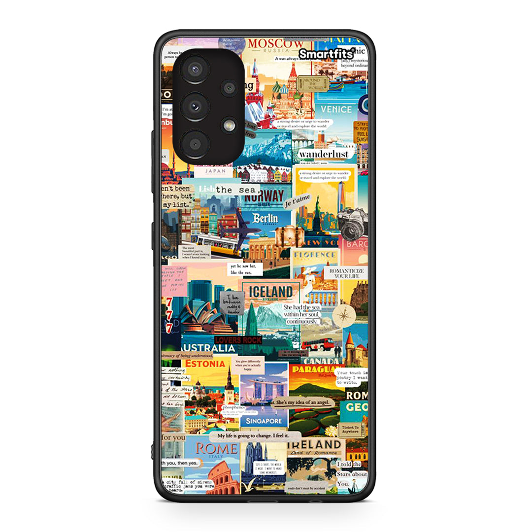 Samsung A13 4G Live To Travel θήκη από τη Smartfits με σχέδιο στο πίσω μέρος και μαύρο περίβλημα | Smartphone case with colorful back and black bezels by Smartfits