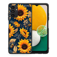 Thumbnail for Θήκη Samsung A13 5G Autumn Sunflowers από τη Smartfits με σχέδιο στο πίσω μέρος και μαύρο περίβλημα | Samsung A13 5G Autumn Sunflowers case with colorful back and black bezels