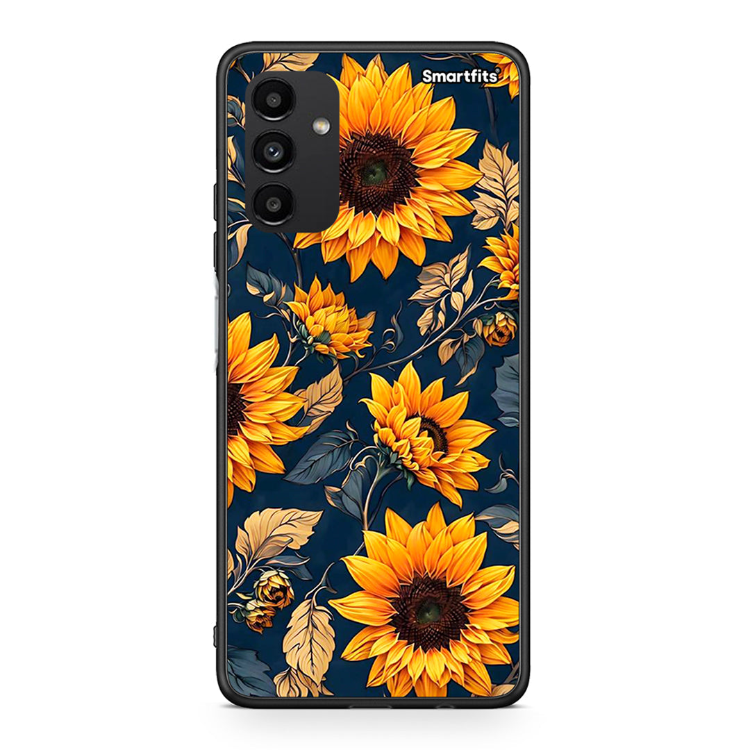 Samsung A13 5G Autumn Sunflowers Θήκη από τη Smartfits με σχέδιο στο πίσω μέρος και μαύρο περίβλημα | Smartphone case with colorful back and black bezels by Smartfits