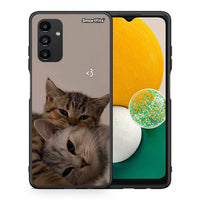 Thumbnail for Θήκη Samsung A13 5G Cats In Love από τη Smartfits με σχέδιο στο πίσω μέρος και μαύρο περίβλημα | Samsung A13 5G Cats In Love case with colorful back and black bezels