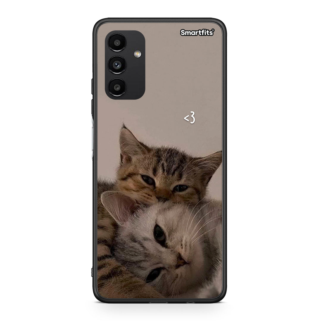 Samsung A13 5G Cats In Love Θήκη από τη Smartfits με σχέδιο στο πίσω μέρος και μαύρο περίβλημα | Smartphone case with colorful back and black bezels by Smartfits
