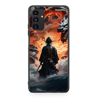 Thumbnail for Samsung A04s Dragons Fight θήκη από τη Smartfits με σχέδιο στο πίσω μέρος και μαύρο περίβλημα | Smartphone case with colorful back and black bezels by Smartfits