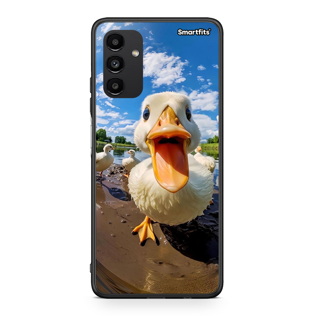 Samsung A04s Duck Face θήκη από τη Smartfits με σχέδιο στο πίσω μέρος και μαύρο περίβλημα | Smartphone case with colorful back and black bezels by Smartfits