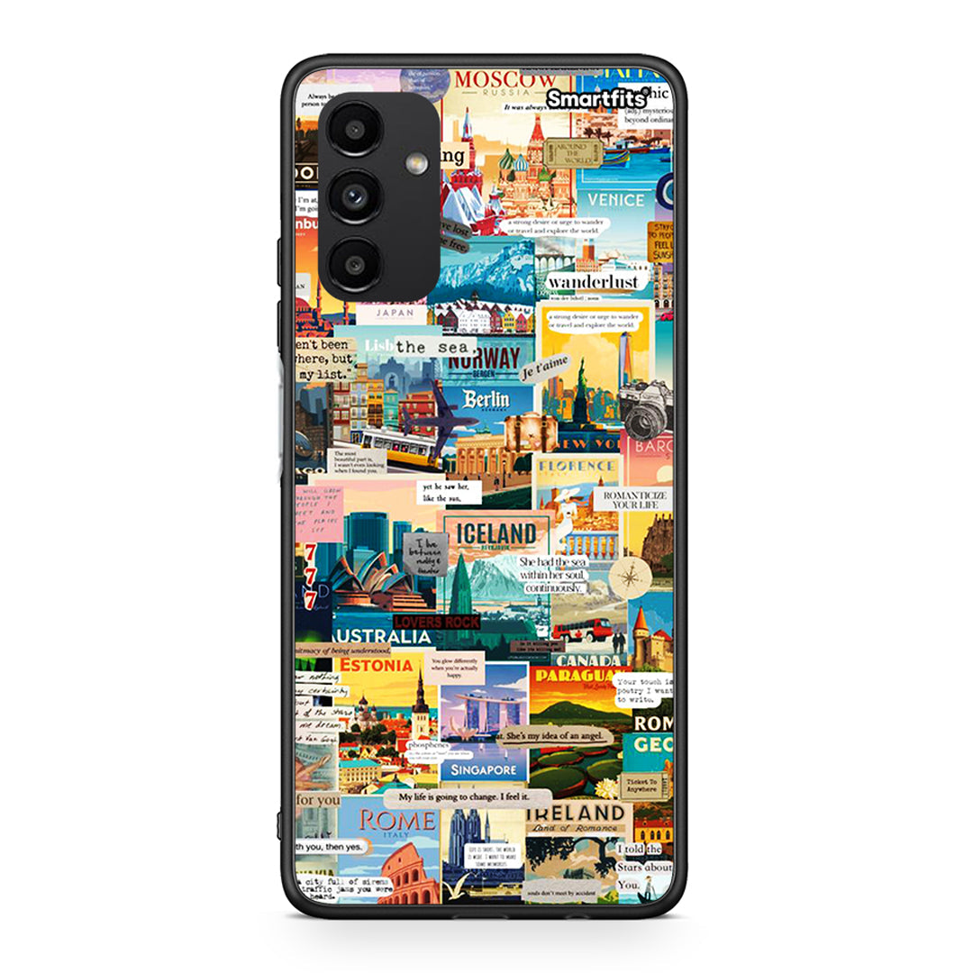 Samsung A13 5G Live To Travel θήκη από τη Smartfits με σχέδιο στο πίσω μέρος και μαύρο περίβλημα | Smartphone case with colorful back and black bezels by Smartfits