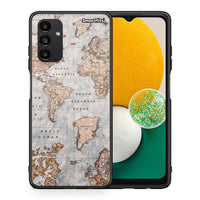Thumbnail for Θήκη Samsung A13 5G World Map από τη Smartfits με σχέδιο στο πίσω μέρος και μαύρο περίβλημα | Samsung A13 5G World Map case with colorful back and black bezels